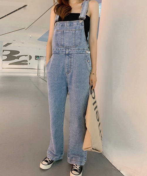 Miniministore(ミニミニストア)の「サロペット レディース デニムパンツ(サロペット/オーバーオール・レディース・サックスブルー・S/M/L)」の2枚目の写真