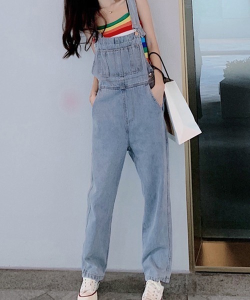 Miniministore(ミニミニストア)の「サロペット レディース デニムパンツ(サロペット/オーバーオール・レディース・サックスブルー・S/M/L)」の5枚目の写真