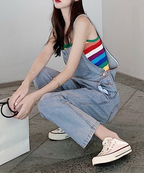 Miniministore(ミニミニストア)の「サロペット レディース デニムパンツ(サロペット/オーバーオール・レディース・サックスブルー・S/M/L)」の11枚目の写真