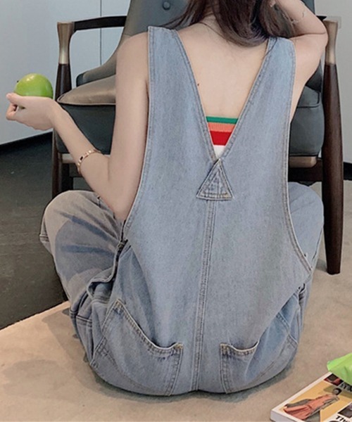 Miniministore(ミニミニストア)の「サロペット レディース デニムパンツ(サロペット/オーバーオール・レディース・サックスブルー・S/M/L)」の12枚目の写真