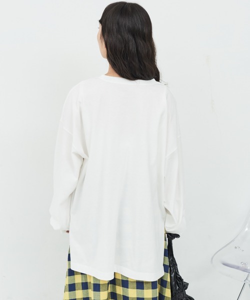 MERLOT（メルロー）の「きりんプリントロンT（Tシャツ/カットソー・レディース・ブラック/ホワイト・FREE）」の6枚目の写真
