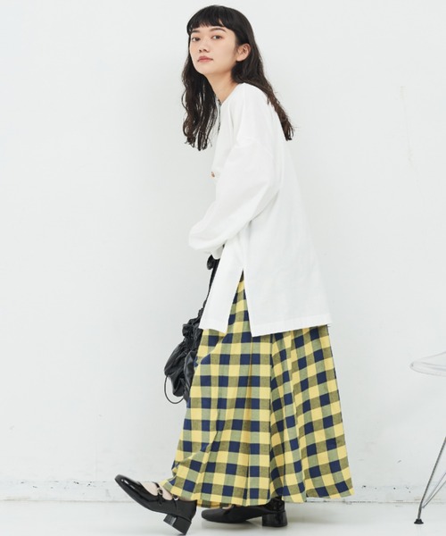 MERLOT（メルロー）の「きりんプリントロンT（Tシャツ/カットソー・レディース・ブラック/ホワイト・FREE）」の9枚目の写真