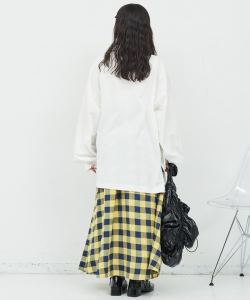MERLOT（メルロー）の「きりんプリントロンT（Tシャツ/カットソー・レディース・ブラック/ホワイト・FREE）」の10枚目の写真