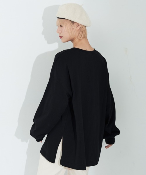 MERLOT（メルロー）の「きりんプリントロンT（Tシャツ/カットソー・レディース・ブラック/ホワイト・FREE）」の16枚目の写真