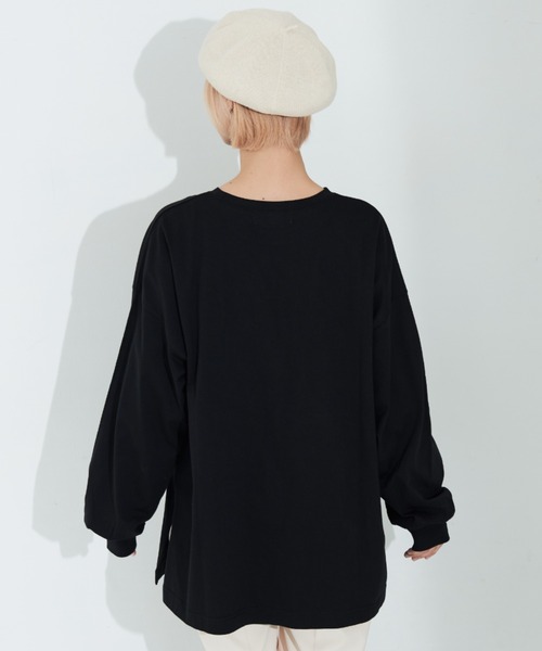 MERLOT（メルロー）の「きりんプリントロンT（Tシャツ/カットソー・レディース・ブラック/ホワイト・FREE）」の17枚目の写真