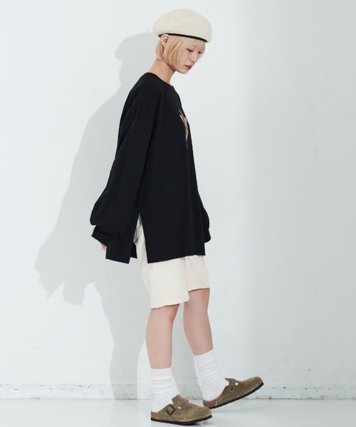 MERLOT（メルロー）の「きりんプリントロンT（Tシャツ/カットソー・レディース・ブラック/ホワイト・FREE）」の20枚目の写真