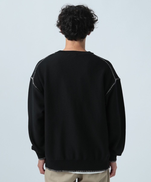 BAYFLOW(ベイフロー)の「ステッチニットプルオーバー(ニット/セーター・メンズ・ベージュ/ブラック・LARGE/MEDIUM)」の8枚目の写真