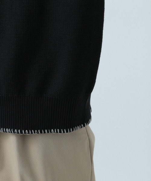 BAYFLOW(ベイフロー)の「ステッチニットプルオーバー(ニット/セーター・メンズ・ベージュ/ブラック・LARGE/MEDIUM)」の11枚目の写真