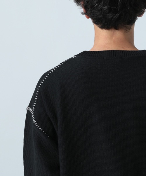 BAYFLOW(ベイフロー)の「ステッチニットプルオーバー(ニット/セーター・メンズ・ベージュ/ブラック・LARGE/MEDIUM)」の12枚目の写真