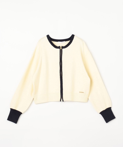 NICOLE white（ニコルホワイト）の「Ｗジャカードニットブルゾン（その他トップス・レディース・その他1/その他2/その他3/サックスブルー・FREE）」の6枚目の写真