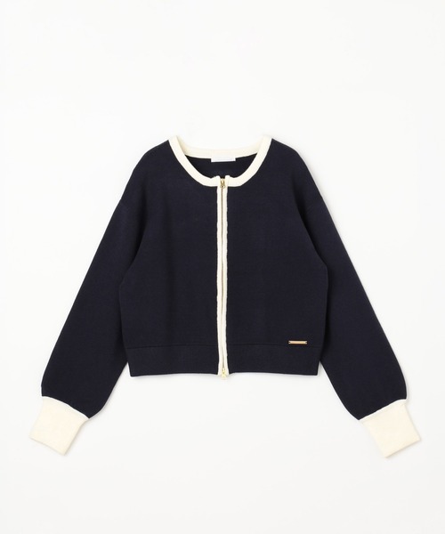 NICOLE white（ニコルホワイト）の「Ｗジャカードニットブルゾン（その他トップス・レディース・その他1/その他2/その他3/サックスブルー・FREE）」の7枚目の写真