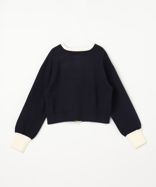 NICOLE white（ニコルホワイト）の「Ｗジャカードニットブルゾン（その他トップス・レディース・その他1/その他2/その他3/サックスブルー・FREE）」の9枚目の写真