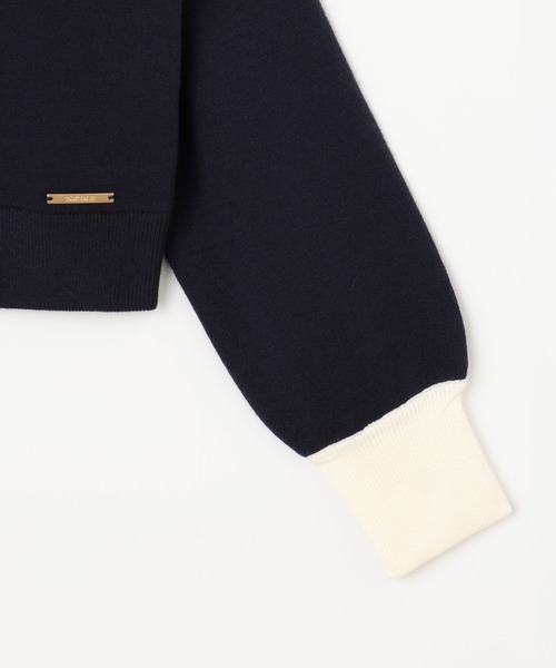 NICOLE white（ニコルホワイト）の「Ｗジャカードニットブルゾン（その他トップス・レディース・その他1/その他2/その他3/サックスブルー・FREE）」の11枚目の写真