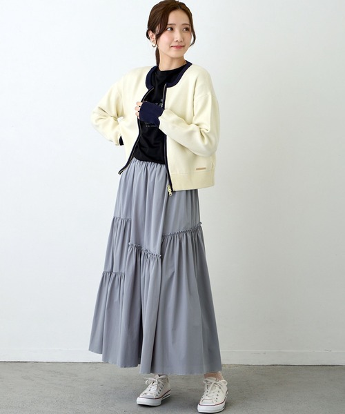 NICOLE white（ニコルホワイト）の「Ｗジャカードニットブルゾン（その他トップス・レディース・その他1/その他2/その他3/サックスブルー・FREE）」の20枚目の写真