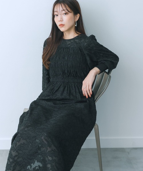 HEYUMM（ヘユム）の「ウエストマークシャーリングワンピース（ワンピース・レディース・ベージュ/アイボリー/ブラック・ONE/S）」の10枚目の写真