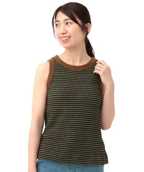 チチカカ（チチカカ）の「パッド付き編み柄タンクトップ（タンクトップ・レディース・ブラウン/ホワイト・LARGE/MEDIUM）」の13枚目の写真