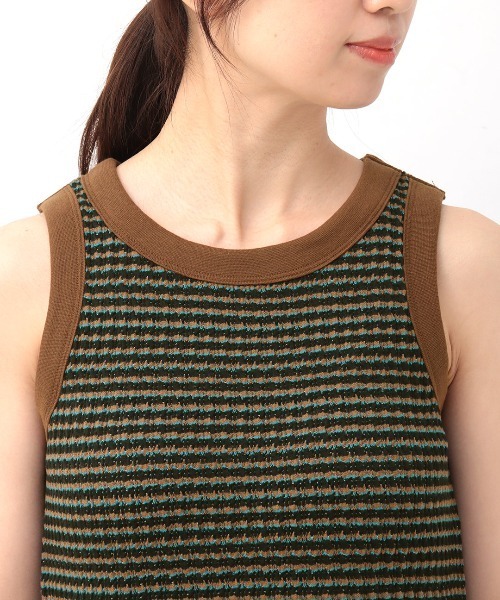 チチカカ（チチカカ）の「パッド付き編み柄タンクトップ（タンクトップ・レディース・ブラウン/ホワイト・LARGE/MEDIUM）」の16枚目の写真