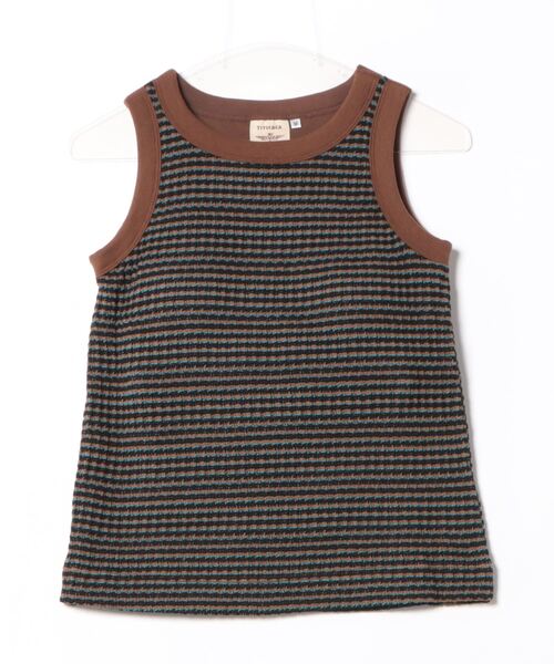 チチカカ（チチカカ）の「パッド付き編み柄タンクトップ（タンクトップ・レディース・ブラウン/ホワイト・LARGE/MEDIUM）」の4枚目の写真