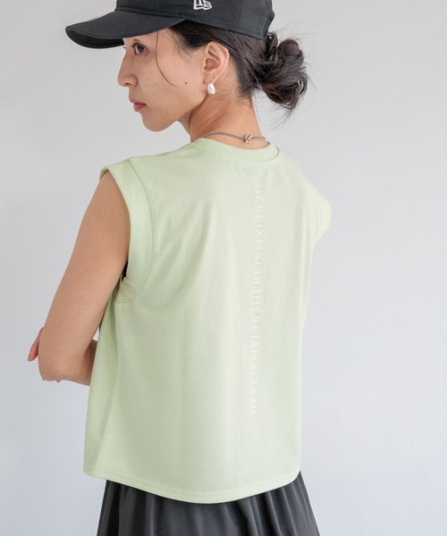 HEREIAM（ヘレイアム）の「【HEREIAM】吸水速乾／ミラーロゴショートプルオーバー（Tシャツ/カットソー・レディース・ホワイト×ゴールド/ブラック×シルバー/ブラック/ホワイト/ライム・SMALL/MEDIUM）」の5枚目の写真