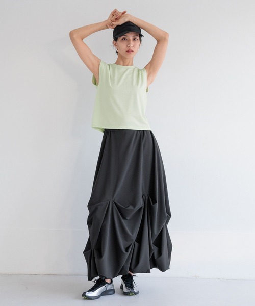 HEREIAM（ヘレイアム）の「【HEREIAM】吸水速乾／ミラーロゴショートプルオーバー（Tシャツ/カットソー・レディース・ホワイト×ゴールド/ブラック×シルバー/ブラック/ホワイト/ライム・SMALL/MEDIUM）」の13枚目の写真