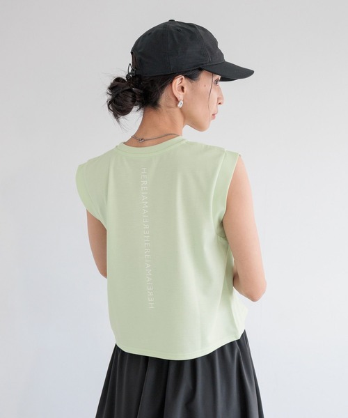 HEREIAM（ヘレイアム）の「【HEREIAM】吸水速乾／ミラーロゴショートプルオーバー（Tシャツ/カットソー・レディース・ホワイト×ゴールド/ブラック×シルバー/ブラック/ホワイト/ライム・SMALL/MEDIUM）」の16枚目の写真