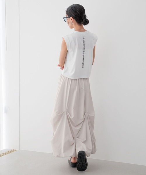 HEREIAM（ヘレイアム）の「【HEREIAM】吸水速乾／ミラーロゴショートプルオーバー（Tシャツ/カットソー・レディース・ホワイト×ゴールド/ブラック×シルバー/ブラック/ホワイト/ライム・SMALL/MEDIUM）」の20枚目の写真