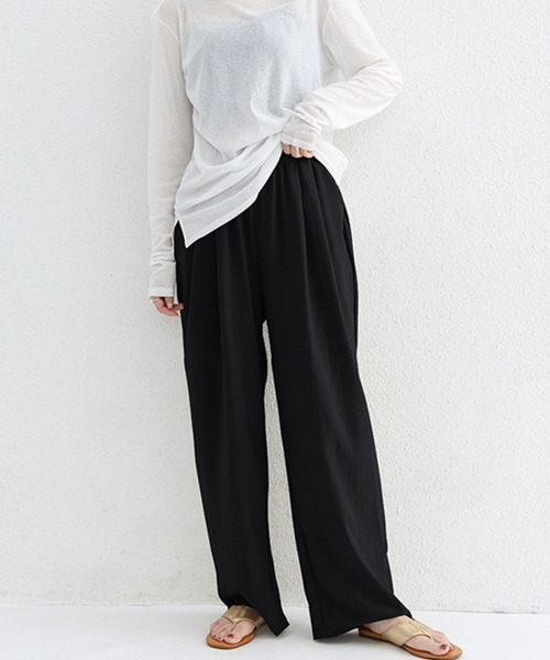 Miniministore(ミニミニストア)の「ワイドパンツレディース 体型カバーパンツ(チノパンツ・レディース・ブラック/ベージュ/ダークグレー/モカ・L/XL/M)」の5枚目の写真
