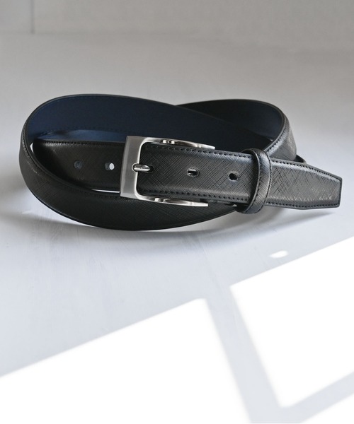 An+u（アンユー）の「サフィアーノレザーベルト（ベルト・メンズ・ブラック/グレー/ネイビー/ブラウン・FREE）」の2枚目の写真