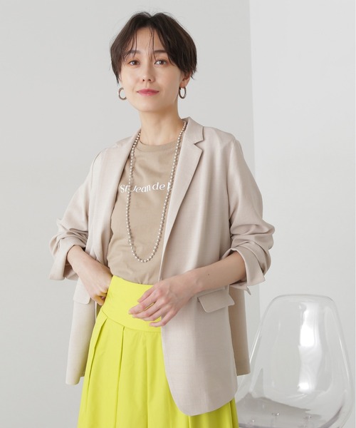 N.(N. Natural Beauty Basic)(エヌエヌナチュラルビューティーベーシック)の「◆タンブラーオックスジャケット(テーラードジャケット・レディース・ベージュ/スミクロ・MEDIUM)」の13枚目の写真