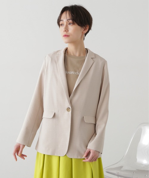 N.(N. Natural Beauty Basic)(エヌエヌナチュラルビューティーベーシック)の「◆タンブラーオックスジャケット(テーラードジャケット・レディース・ベージュ/スミクロ・MEDIUM)」の14枚目の写真