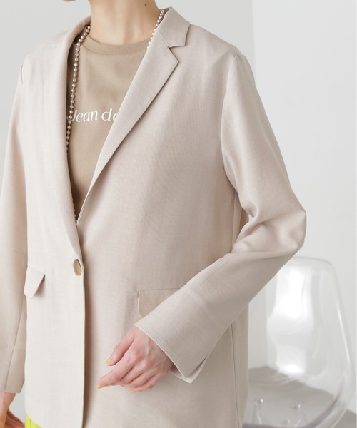 N.(N. Natural Beauty Basic)(エヌエヌナチュラルビューティーベーシック)の「◆タンブラーオックスジャケット(テーラードジャケット・レディース・ベージュ/スミクロ・MEDIUM)」の18枚目の写真