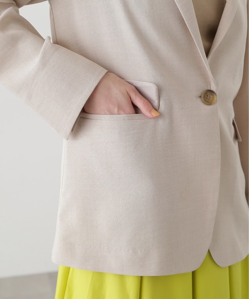 N.(N. Natural Beauty Basic)(エヌエヌナチュラルビューティーベーシック)の「◆タンブラーオックスジャケット(テーラードジャケット・レディース・ベージュ/スミクロ・MEDIUM)」の19枚目の写真