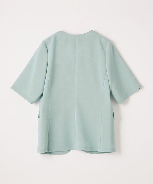 EMMEL REFINES（エメルリファインズ）の「＜EMMEL REFINES＞EM ノーカラー カーブ シャツジャケット（ノーカラージャケット・レディース・ライトブルー/ライトグレー・FREE）」の11枚目の写真