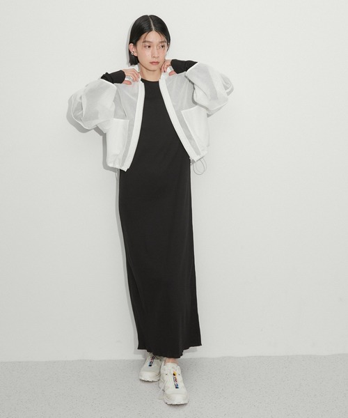 ADAM ET ROPE'（アダムエロペ）の「【定番・追加】メッシュカーディガン（カーディガン/ボレロ・レディース・ホワイト/ブラック/ベージュ・FREE）」の5枚目の写真