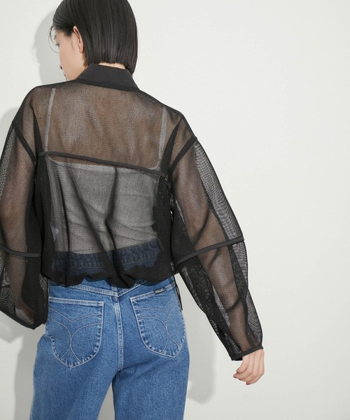 ADAM ET ROPE'（アダムエロペ）の「【定番・追加】メッシュカーディガン（カーディガン/ボレロ・レディース・ホワイト/ブラック/ベージュ・FREE）」の10枚目の写真