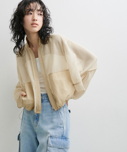 アダムエロペ　【定番・追加】メッシュカーディガン ADAM ET ROPE'（アダムエロペ）の「【定番・追加】メッシュ