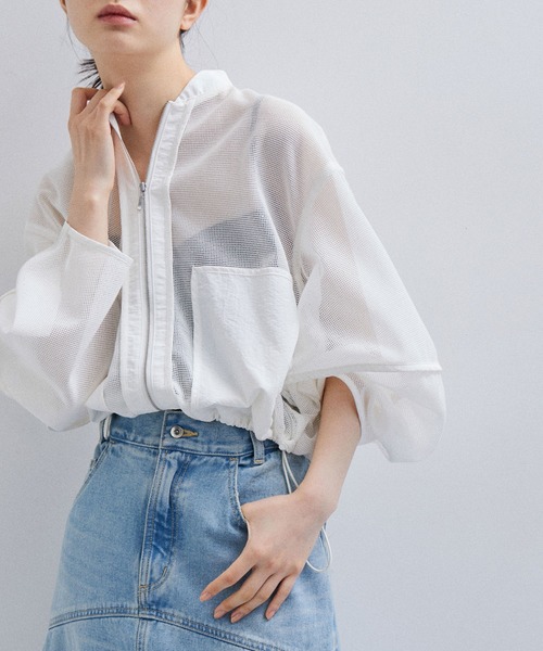 ADAM ET ROPE'（アダムエロペ）の「【定番・追加】メッシュカーディガン（カーディガン/ボレロ・レディース・ホワイト/ブラック/ベージュ・FREE）」の16枚目の写真