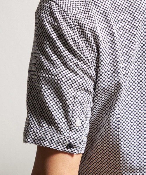 HIDEAWAYS NICOLE（ハイダウェイニコル）の「サッカーチェックショートレギュラーカラー半袖シャツ（シャツ/ブラウス・メンズ・ホワイト/ブラック×ホワイト/ホワイト×ネイビー/ブラック×グレー/ネイビー×ホワイト・LARGE/X-LARGE/XX-LARGE/MEDIUM）」の18枚目の写真