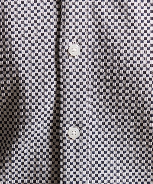 HIDEAWAYS NICOLE（ハイダウェイニコル）の「サッカーチェックショートレギュラーカラー半袖シャツ（シャツ/ブラウス・メンズ・ホワイト/ブラック×ホワイト/ホワイト×ネイビー/ブラック×グレー/ネイビー×ホワイト・LARGE/X-LARGE/XX-LARGE/MEDIUM）」の6枚目の写真