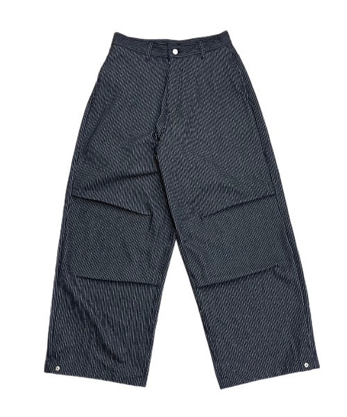 セール】【Chikashitsu +】snap button hickory stripe pants