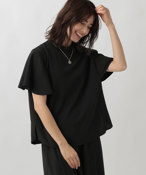 Elura（エルーラ）の「サラサラサマー袖フリルブラウス（シャツ/ブラウス・レディース・ホワイト/ダークネイビー/ブラック/ブラック系その他・MEDIUM/LARGE）」の5枚目の写真