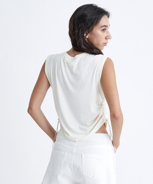 ROXY(ロキシー)の「OCEANO S/L TEE/ロキシーノースリーブ2WAYワンポイントロゴドローコード付きTシャツ(Tシャツ/カットソー・レディース・マルチ/ブラック/ホワイト・LARGE/MEDIUM/SMALL)」の22枚目の写真