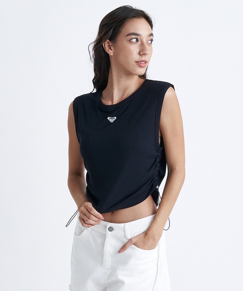 ROXY(ロキシー)の「OCEANO S/L TEE/ロキシーノースリーブ2WAYワンポイントロゴドローコード付きTシャツ(Tシャツ/カットソー・レディース・マルチ/ブラック/ホワイト・LARGE/MEDIUM/SMALL)」の4枚目の写真