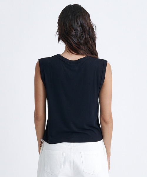 ROXY(ロキシー)の「OCEANO S/L TEE/ロキシーノースリーブ2WAYワンポイントロゴドローコード付きTシャツ(Tシャツ/カットソー・レディース・マルチ/ブラック/ホワイト・LARGE/MEDIUM/SMALL)」の9枚目の写真