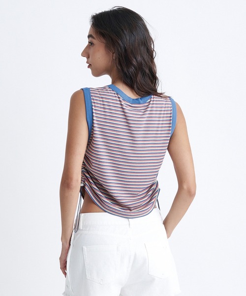 ROXY(ロキシー)の「OCEANO S/L TEE/ロキシーノースリーブ2WAYワンポイントロゴドローコード付きTシャツ(Tシャツ/カットソー・レディース・マルチ/ブラック/ホワイト・LARGE/MEDIUM/SMALL)」の11枚目の写真