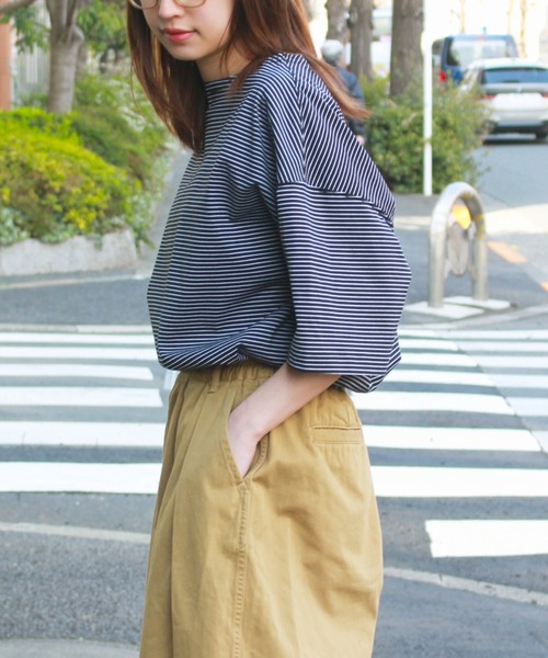 SUNNY  SPORTS（サニースポーツ）の「SUNNY SPORTS / サニースポーツ BORDER BASQUE SS TEE ボーダーバスク TEE（Tシャツ/カットソー・メンズ・ブラック/ブラック系その他/ブルー系その他/ネイビー・X-SMALL/MEDIUM/LARGE）」の6枚目の写真