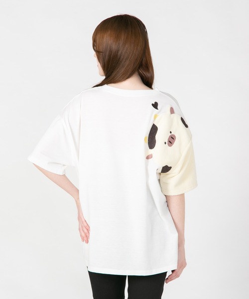セール】【LIVERY/ライブリー】片袖アニマル半袖Tシャツ