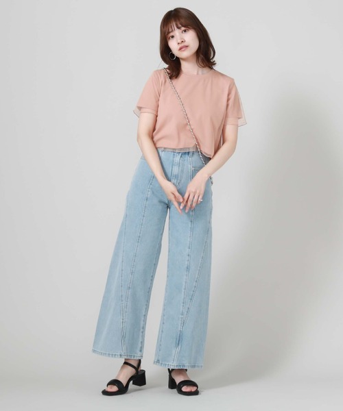 archives（アルシーヴ）の「チュールレイヤードＴシャツ（Tシャツ/カットソー・レディース・ブラック/オフホワイト/オレンジ・MEDIUM）」の22枚目の写真