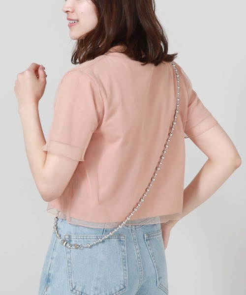 archives（アルシーヴ）の「チュールレイヤードＴシャツ（Tシャツ/カットソー・レディース・ブラック/オフホワイト/オレンジ・MEDIUM）」の19枚目の写真