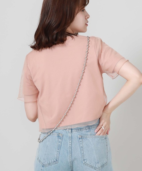 archives（アルシーヴ）の「チュールレイヤードＴシャツ（Tシャツ/カットソー・レディース・ブラック/オフホワイト/オレンジ・MEDIUM）」の20枚目の写真